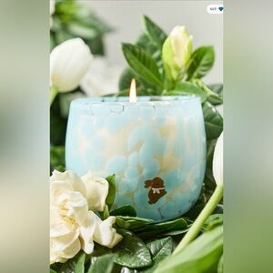 Anthropologie Bunny Spring Icon Floral Tulip Fields Glass Candle, NWT